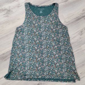 American eagle green & floral soft and sexy medium women's tank top